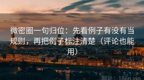 微密圈一句归位：先看例子有没有当规则，再把例子标注清楚（评论也能用）