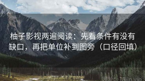 柚子影视两遍阅读：先看条件有没有缺口，再把单位补到图旁（口径回填）