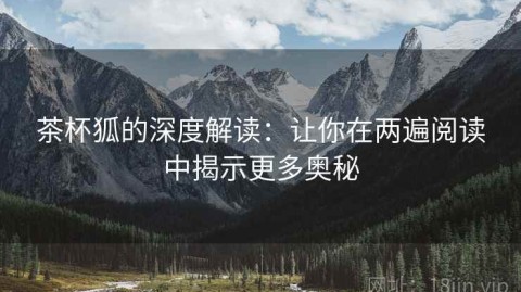 茶杯狐的深度解读：让你在两遍阅读中揭示更多奥秘