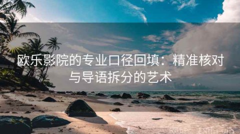欧乐影院的专业口径回填：精准核对与导语拆分的艺术