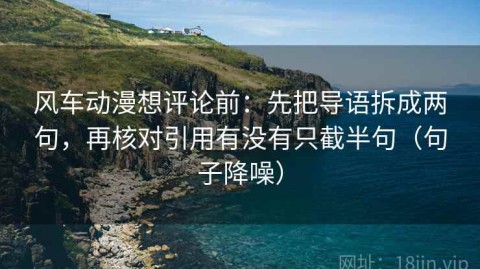 风车动漫想评论前：先把导语拆成两句，再核对引用有没有只截半句（句子降噪）