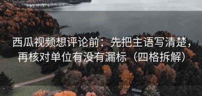 西瓜视频想评论前：先把主语写清楚，再核对单位有没有漏标（四格拆解）