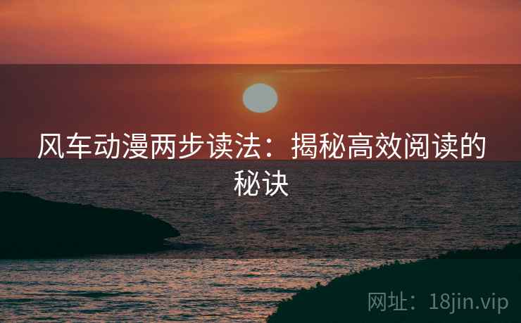风车动漫两步读法：揭秘高效阅读的秘诀